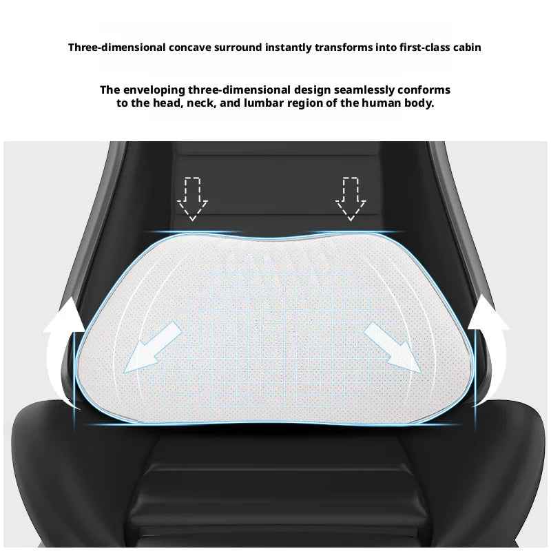 Nappa Leather Tesla Car Headrest and Lumbar Support Pillow