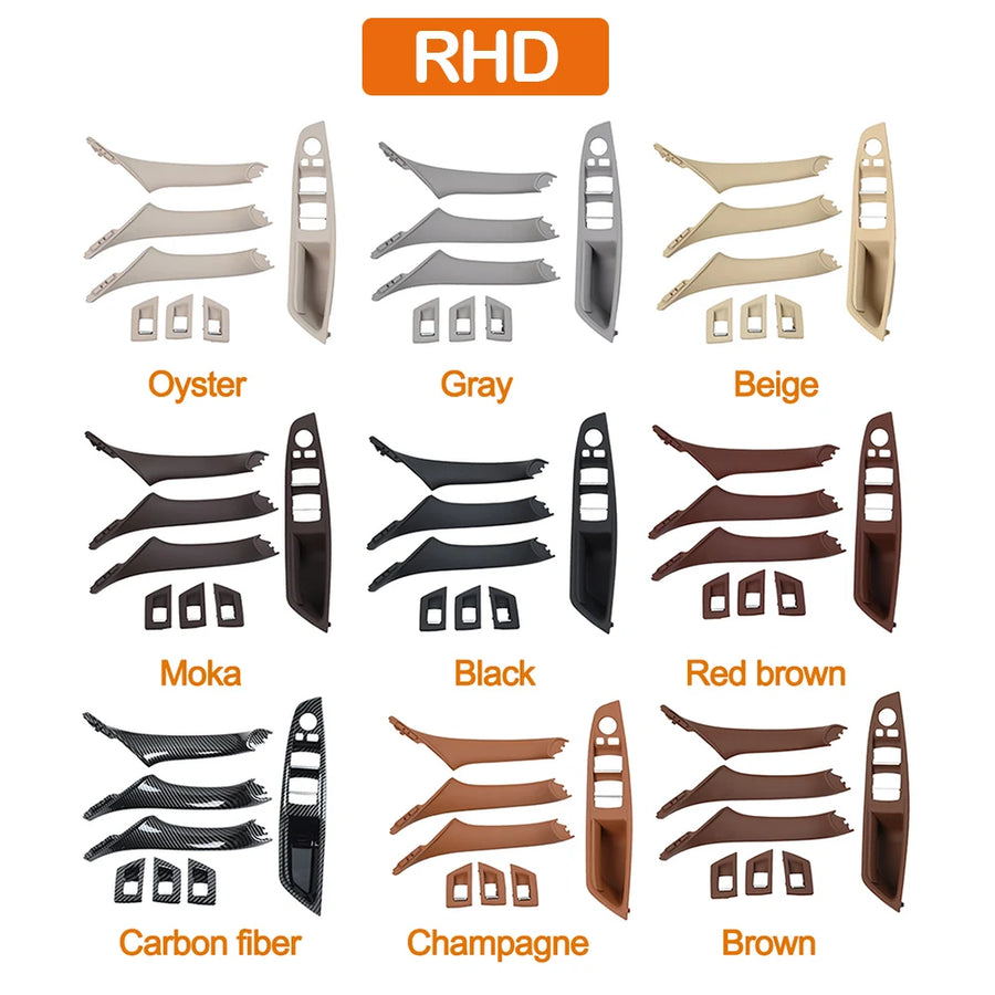 LHD RHD Beige Black Brown Oyster Car Interior Door Armrest Inside Pull Handle Set for BMW 5 Series F10
