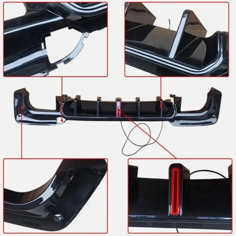 Rear Bumper Diffuser with Brake Lights for BMW X3 M Sport 2018-2021