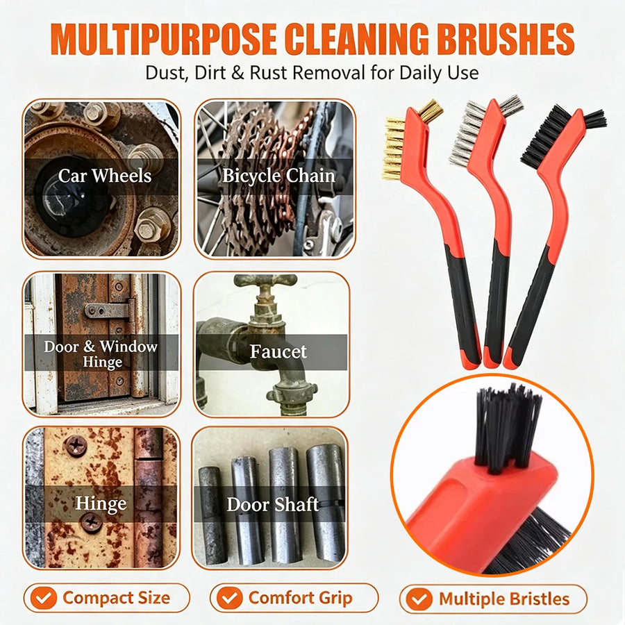 3-Piece Wire & Nylon Cleaning Brush Set