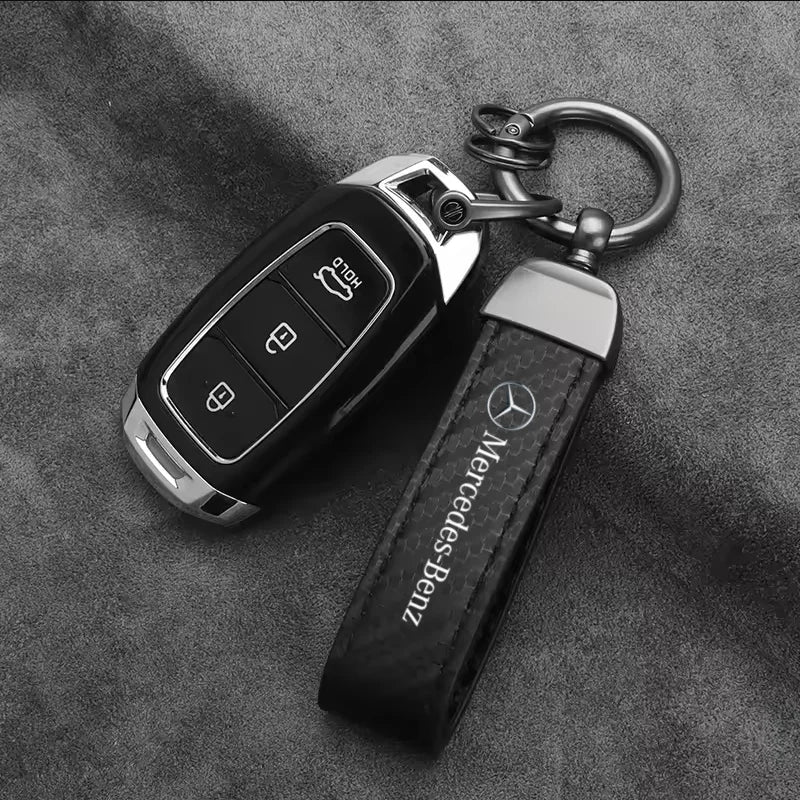 Leather Logo Keychain Pendant for Mercedes-Benz – Multiple Designs
