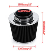 Universal 3-Inch 76mm High-Flow Cold Air Intake Filter