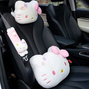 Hello Kitty Plush Car Headrest Pillow and Seat Belt Shoulder Pad Set