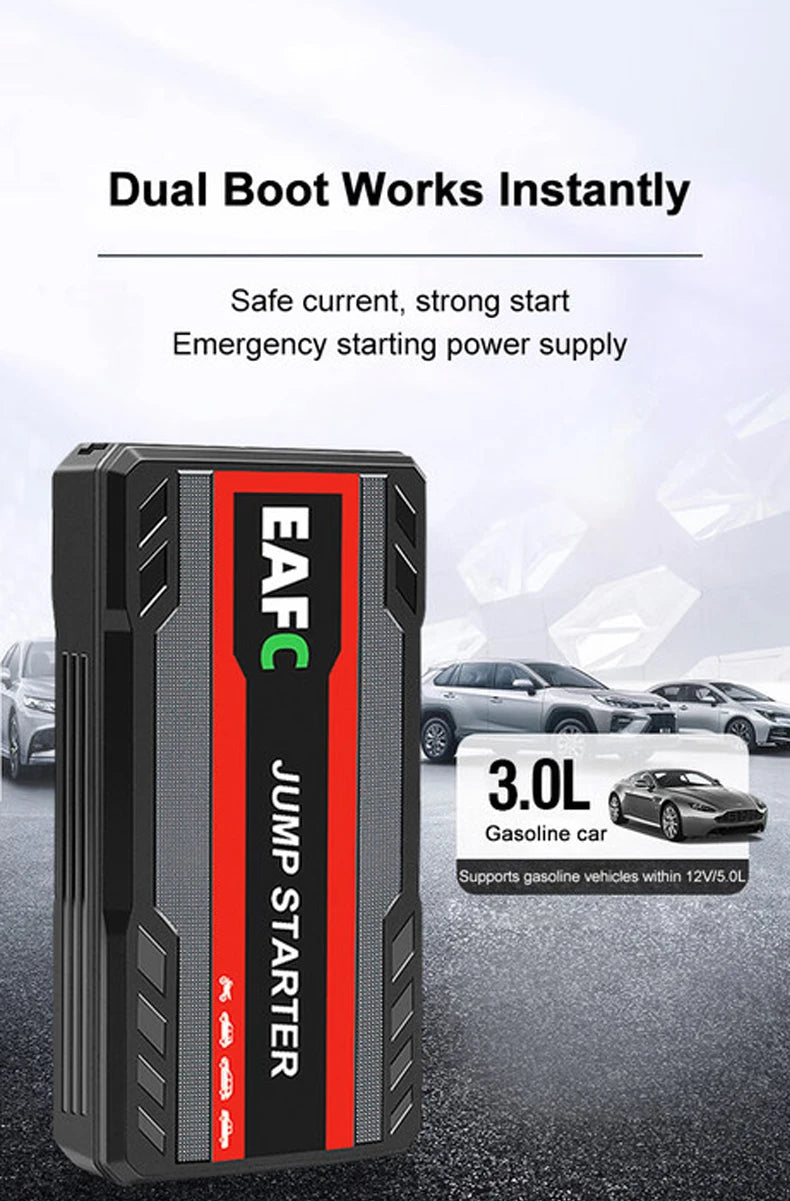 600A 12V Portable Car Jump Starter with Power Bank and LED Light