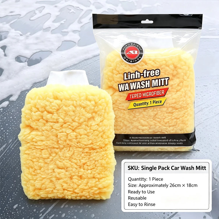 Dual-Sided Faux Wool Car Wash Mitt - 26 x 19 cm