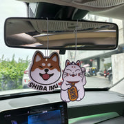 Lucky Cat and Dog Hanging Car Air Freshener
