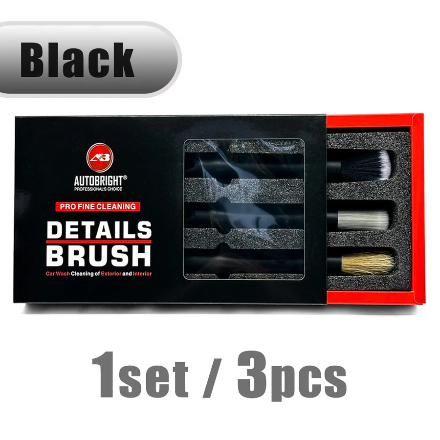 3-Piece Detailing Brush Set for Vents, Trim & Wheels
