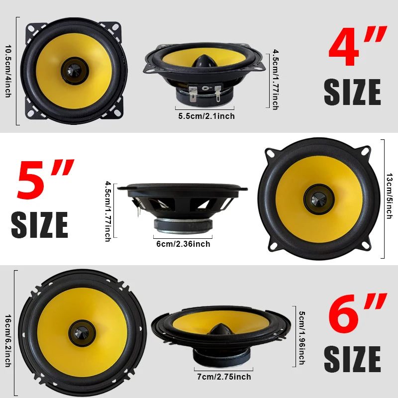 4-, 5- or 6-Inch Full-Range Car Speakers