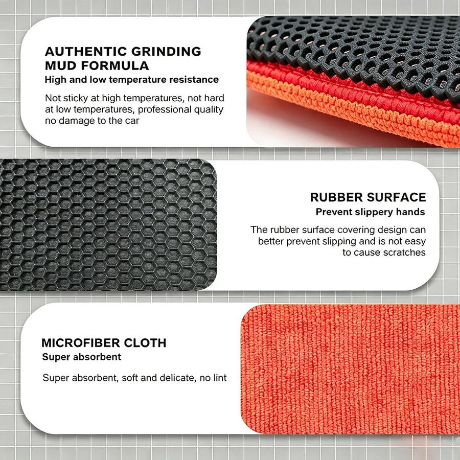 Honeycomb Clay Mitt for Car Paint Decontamination
