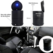 Car Ashtray LED Alloy Ash Tray Plastic Cup Portable Smokeless Auto Ashtray Flame Retardant Cigarette
