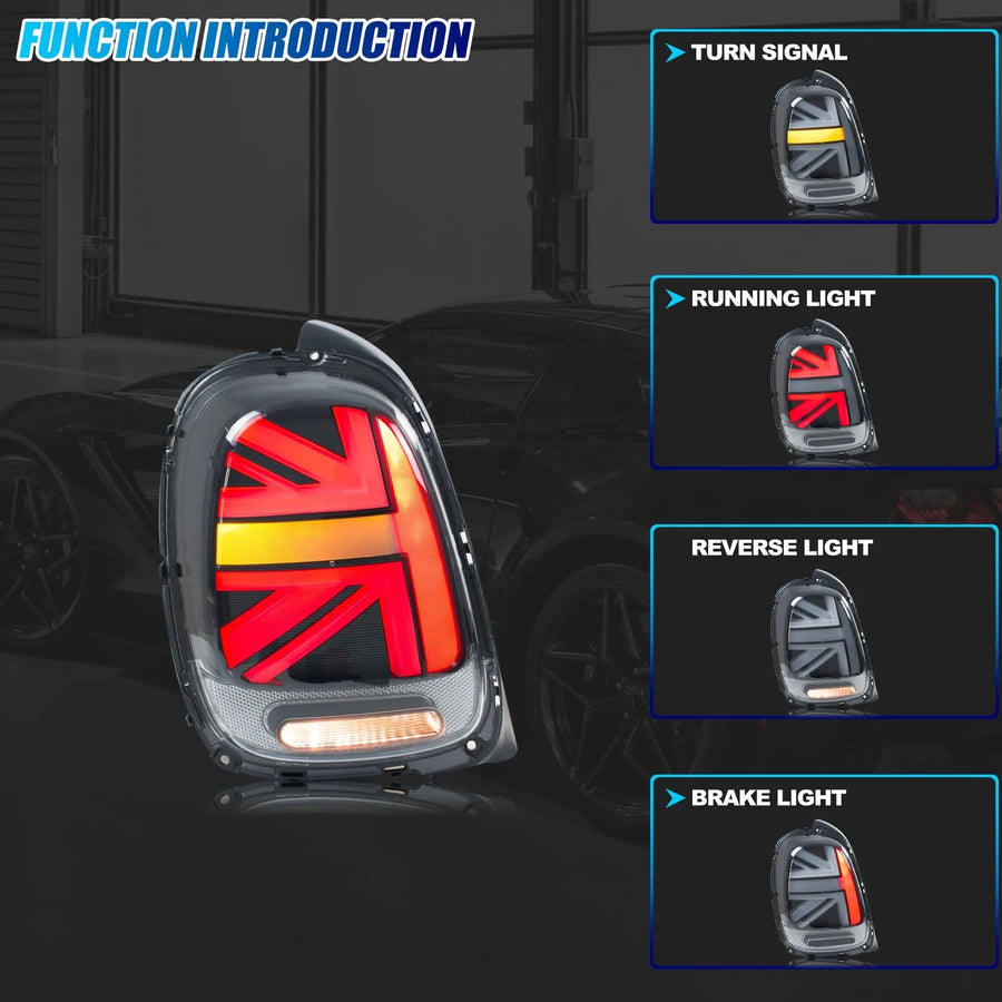 MINI Cooper F55/F56/F57 Union Jack LED Tail Light Pair – 2014–2023