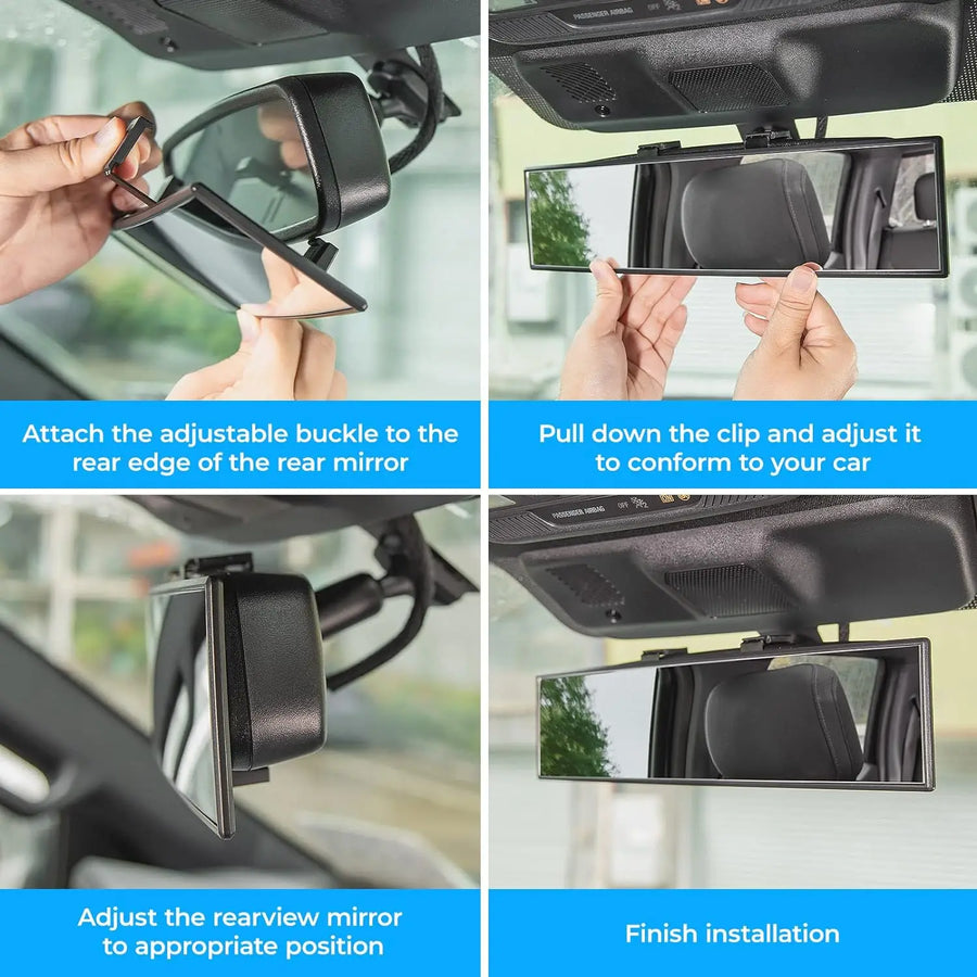 280 mm Clip-On Panoramic Wide-Angle Rearview Mirror
