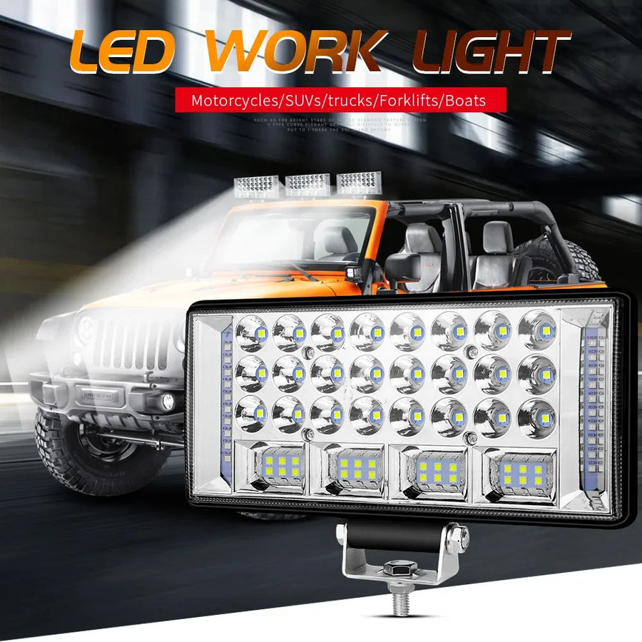2-Piece 4-Inch/5-Inch/6-Inch/7-Inch LED Work Light Bar – Spot/Flood Combo, 12V–24V