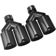 63 mm Inlet x 101 mm Outlet Carbon-Fiber Dual Exhaust Tip