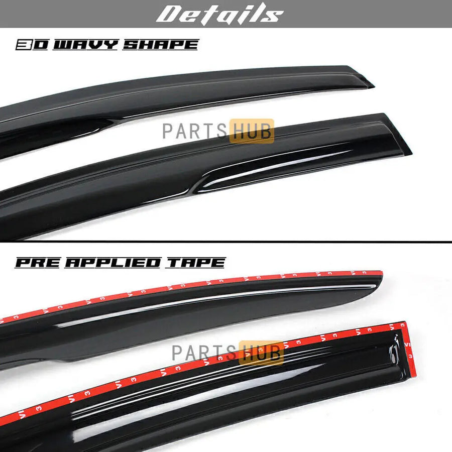 Wavy-Style Window Visors for 2012–2015 Honda Civic Sedan – 4 Pieces