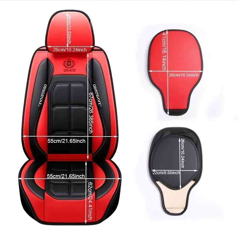 Universal Leather-look Car Seat Cover and Cushion Set