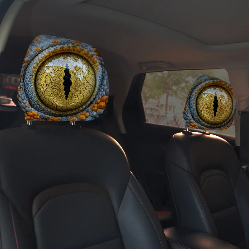2-Piece Halloween Horror Face Car Headrest Covers – Universal Elastic Protective Sleeves