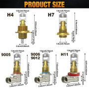 2-Piece H4/H7/H11/9005/9006/9012 LED Headlight Bulb – 6000K, CANBUS, Projector-Compatible