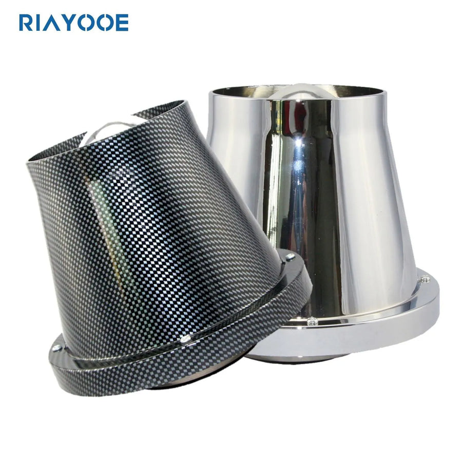 Universal 3-Inch 76mm Carbon-Fiber Cone Air Filter with Clamp