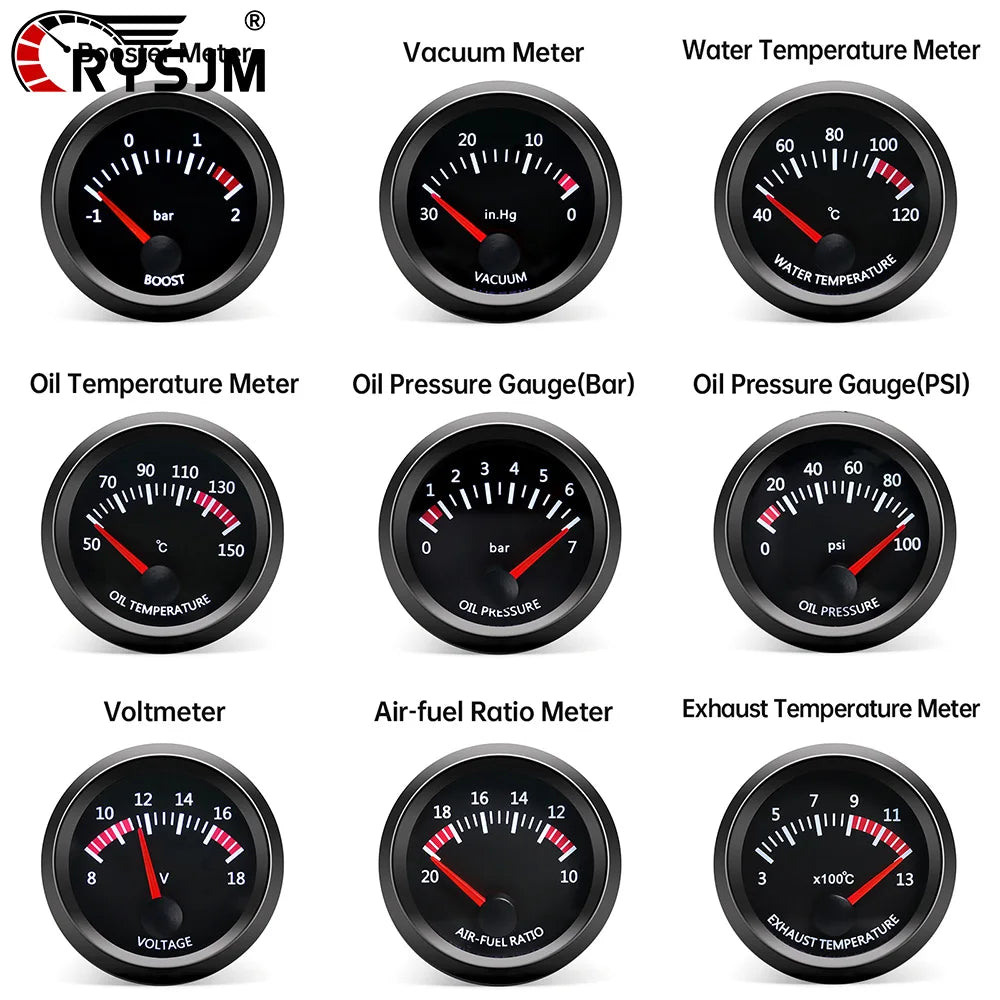 52mm Air/Fuel Ratio, Water Temperature, Oil Temperature and More Automotive Gauge