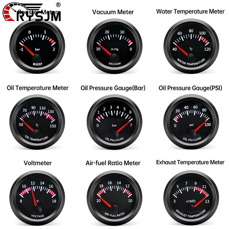 52mm Air/Fuel Ratio, Water Temperature, Oil Temperature and More Automotive Gauge