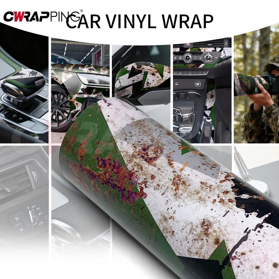 Rust Camouflage Automotive Vinyl Wrap – Multiple Sizes