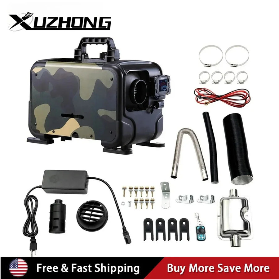 For Car RV 8KW Diesel Air Heater All in one 12V 24V Bluetooth APP Remote 110V