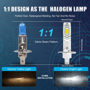 2-Piece H1/H3 LED Headlight Bulb – 6000K, CANBUS, Fanless