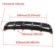 Universal Carbon Fiber Bumper Lip Rear Bounding Automotive Spoiler Shark Fin Rear Bumper Guide Plate Six