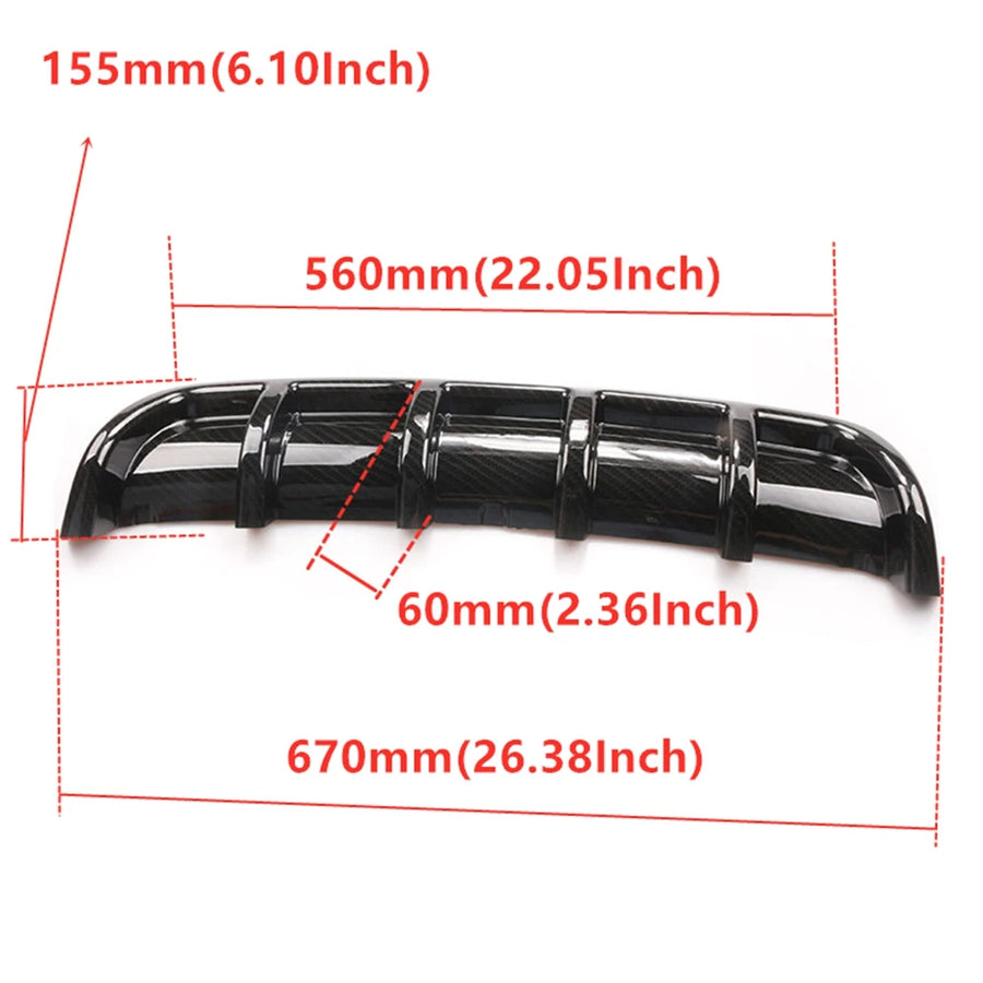 Universal Carbon Fiber Bumper Lip Rear Bounding Automotive Spoiler Shark Fin Rear Bumper Guide Plate Six