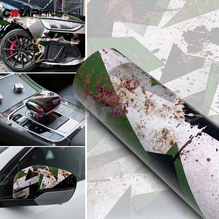 Rust Camouflage Automotive Vinyl Wrap – Multiple Sizes