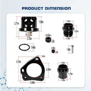 For Honda K20 K24 K24Z K-Series Radiator Black Swivel Neck Thermostat Housing