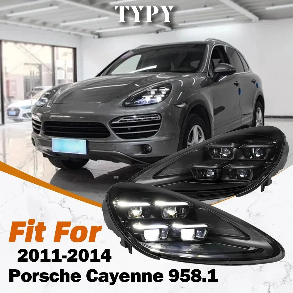 LED Headlight Assembly Set for 2011, 2012, 2013, 2014, 2024 Porsche Cayenne