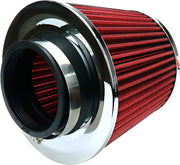 3" Red 76mm Dry Air Filter Inlet Cold Air Intake Cone Quality
