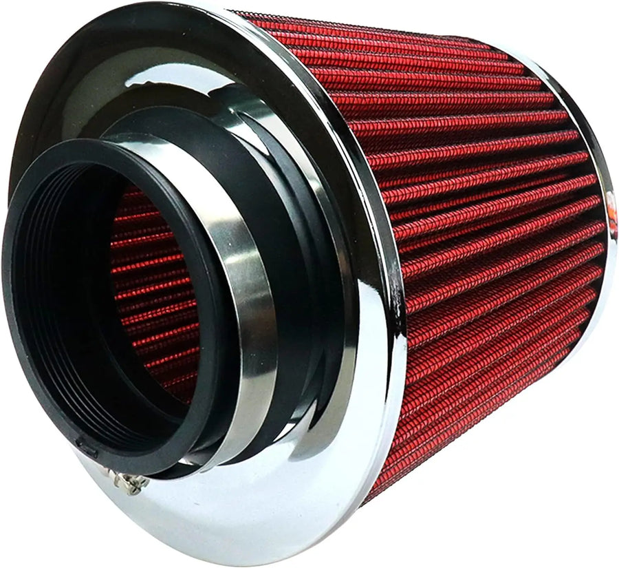 3" Red 76mm Dry Air Filter Inlet Cold Air Intake Cone Quality