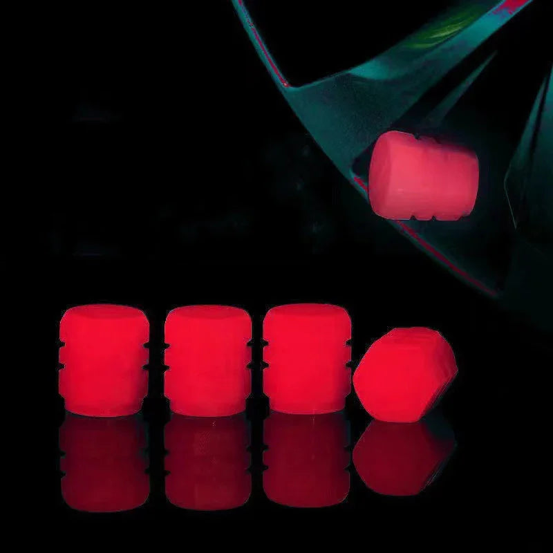 Glow-in-the-Dark Tire Valve Cap Set