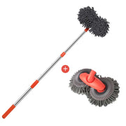 Three-Section Telescoping Car Wash Mop with Double Brush Head