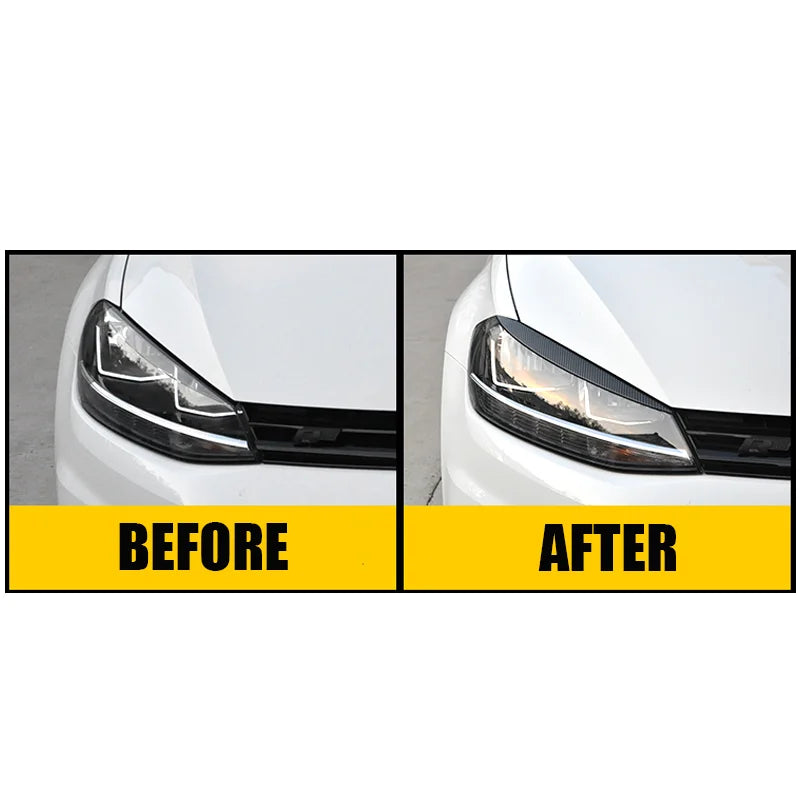 Gloss Black Headlight Eyebrow Trim Set for 2014–2017 Volkswagen Golf