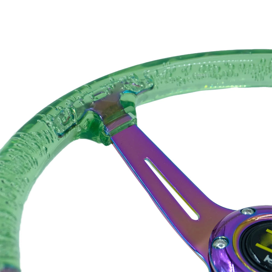 350 mm Acrylic Racing Steering Wheel – Green