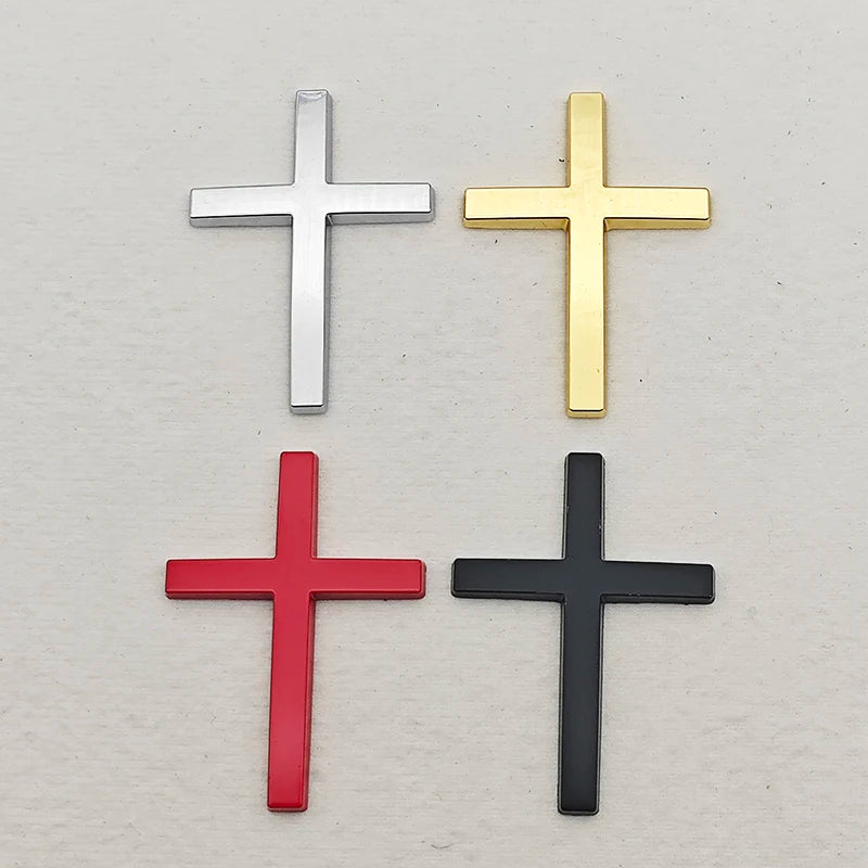 3D Metal Car Sticker Christian Cross Body Emblem Badge Decal for BMW Audi Honda Opel Ford Toyota Buick