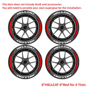 For 4 Tires Hellcat 8PCS 3D Tire Letter Stickers Waterproof Pvc Wheel Decals Car