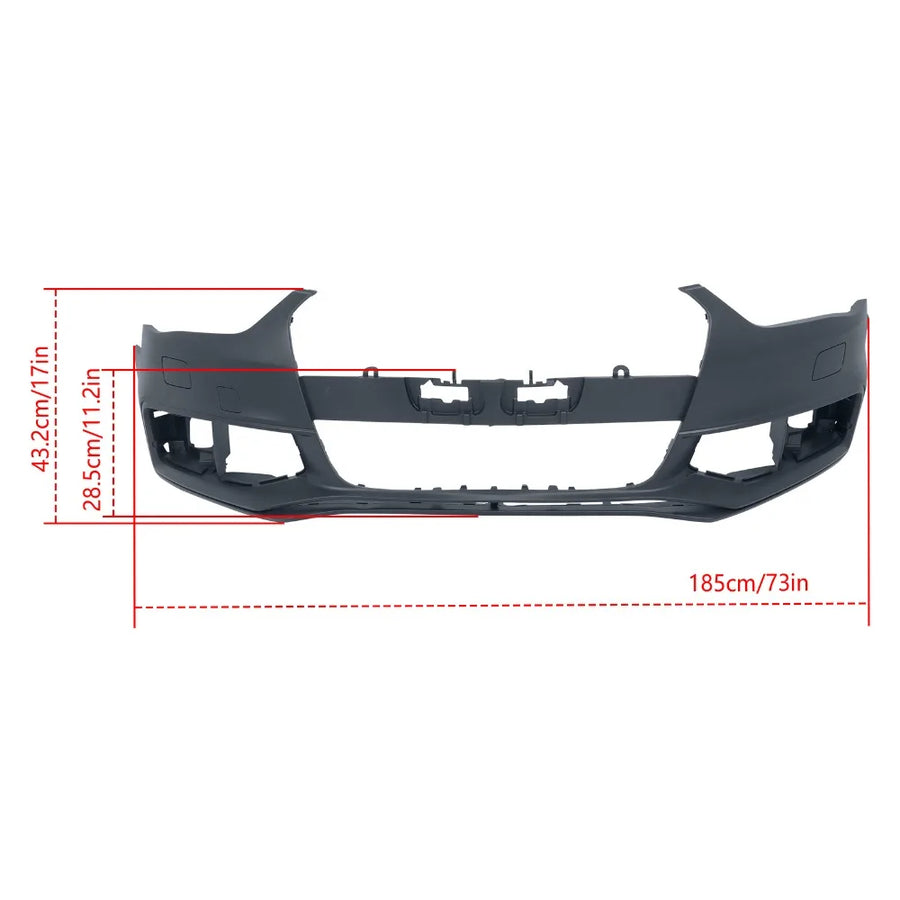 Primed Front Bumper Cover for Audi A4 S4 2013-2016