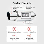 Universal Stainless Steel Universal Exhaust Muffler – 50mm