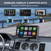 7-Inch Portable Wireless CarPlay and Android Auto Display with Magnetic Mount