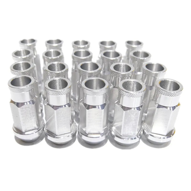20-Piece 50 mm Aluminum Wheel Lug Nut Set – M12×1.25 or M12×1.5
