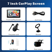 7-Inch Portable Wireless CarPlay and Android Auto Display with Magnetic Mount