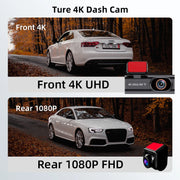 4K Dual Dash Cam with Wi-Fi App Control