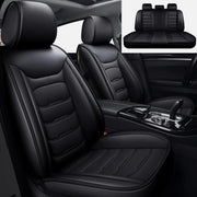 Black Faux-Leather 5-Seat Cover Set – Universal Fit