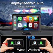 7-Inch Portable Wireless CarPlay and Android Auto Display