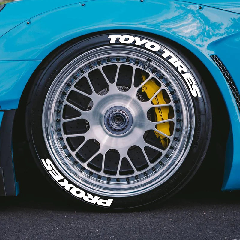 4-Piece 3D Tire Lettering Decal Set
